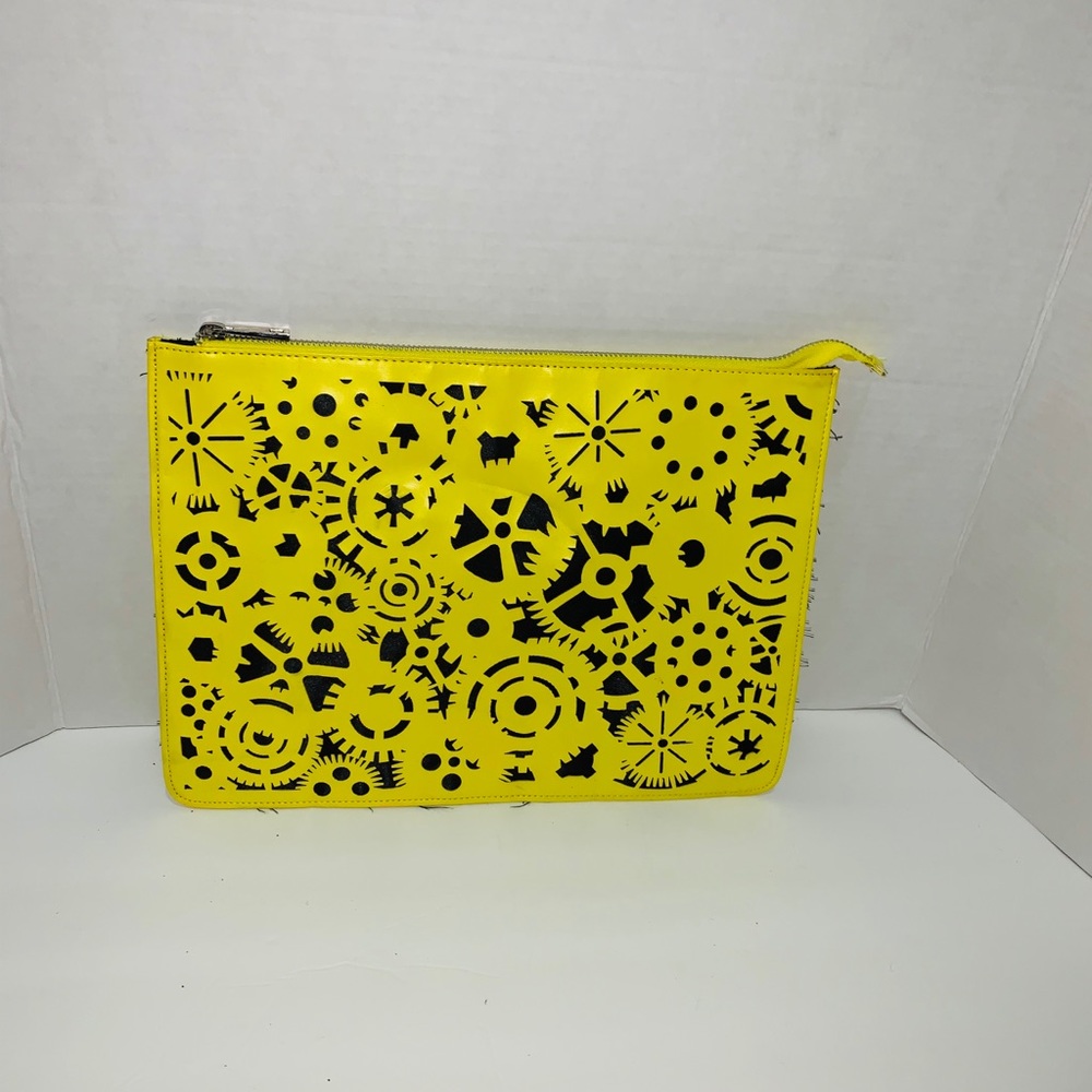 Women’s neon laser clutch bag
